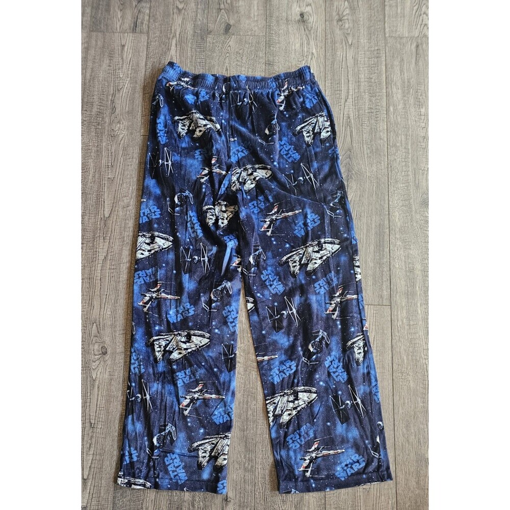 Star Wars Men Sleepwear Medium Blue Pajama Pants Milennium Falcom X Wing